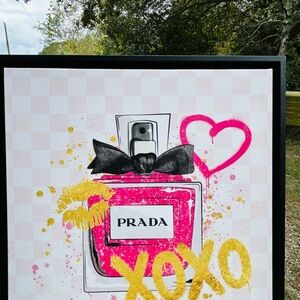 Prada Pink and Gold Perfume Art Print